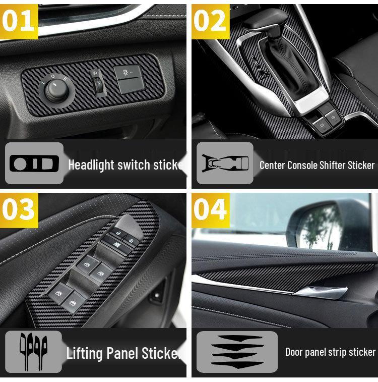 19-21 GAC MAXUS G50 Carbon Fiber Interior Protective Film: Anti-Scratch & Anti-Kick Console/Door Stickers