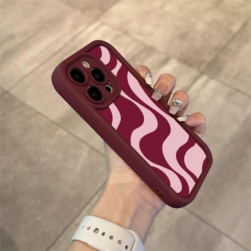 Fashionable Red Lines Soft Phone Case For 16 Pro Max Case 17 13 15 16 11 14 12 Pro Max XR 7 8 Plus Simple Cover
