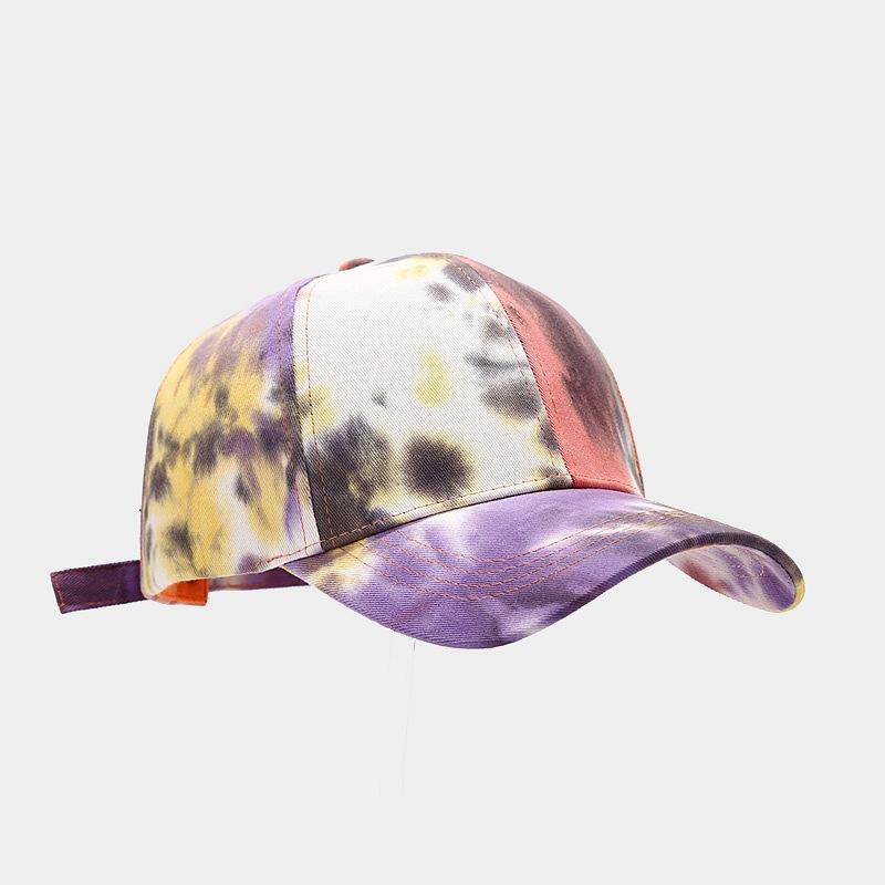 European and American new four-season tie-dye baseball caps for men and women, street color peaked caps, sunscreen visors, sub-tide