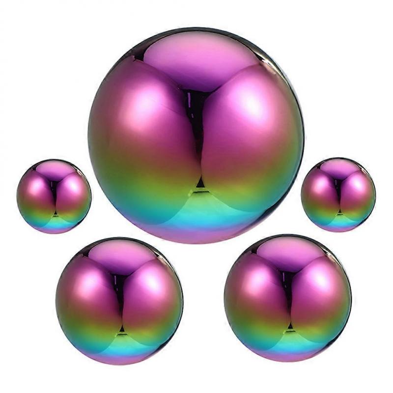Flower Garden Stainless Steel Sphere for Reflective Decor 5Pcs Gazing Balls