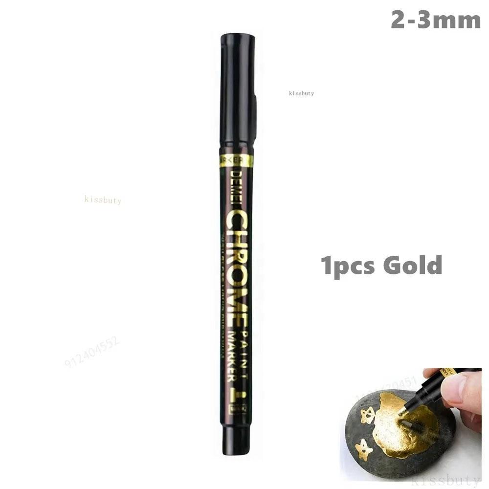 1-5Pcs Chrome Paint Marker Reflective Fluid Mirror Paint Pen 2mm Silvery Ink For DIY Car Styling Model Metal Wood Plastic Stone Touchup Paint2
