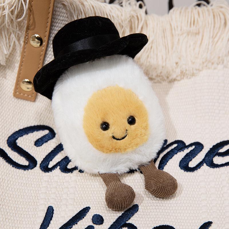 Adorable Boiled Egg Plush Toy with Mortarboard – Graduation or Wedding Gift 