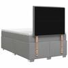 Box Spring Bed with Mattress Light Grey 120 x 200 cm Fabric