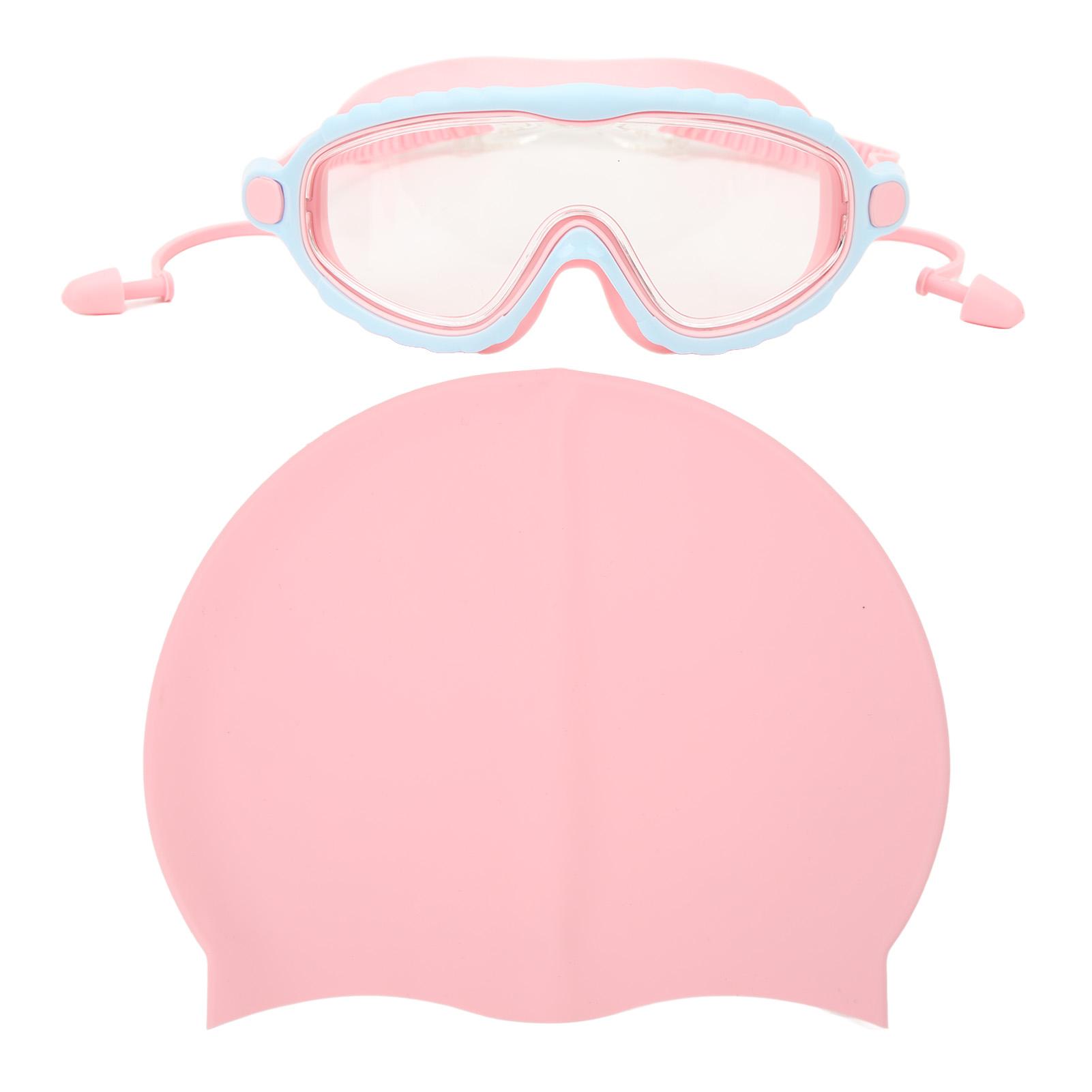 

Детский набор для плавания: очки и шапочка, HD, водонепроницаемые, незапотевающие очки для плавания с защитным чехлом и зажимом для носа