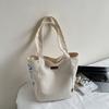 Borsa a Spalla Casual Retro con Stampa Semplice Borsa Tote per Shopping Casual Borsa in Tela