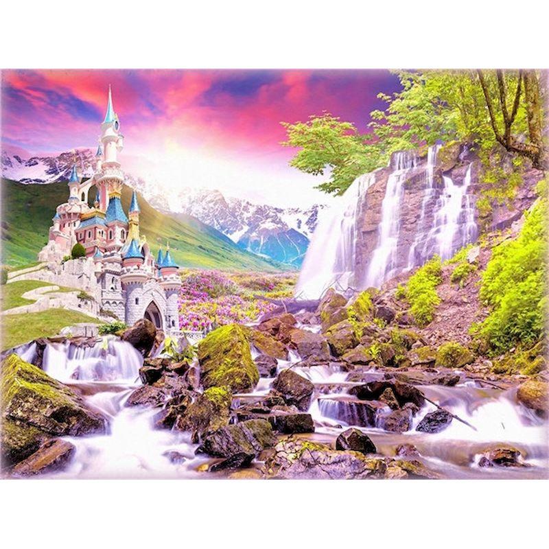 Diamond Embroidery Full Round Diamond Painting Kit 5D DIY Cross Stitch Rhinestone Mosaic Castle Landscape Home Decor
