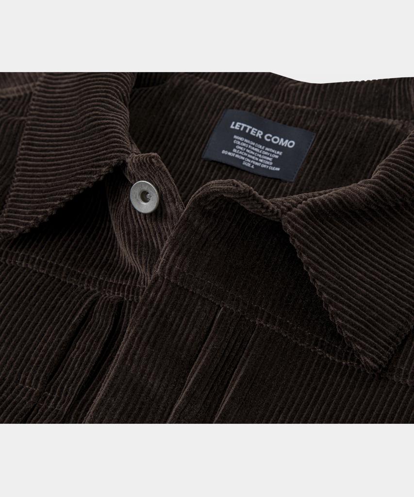Lettercomo Big Heavy Corduroy Trucker Jacket Dark Brown