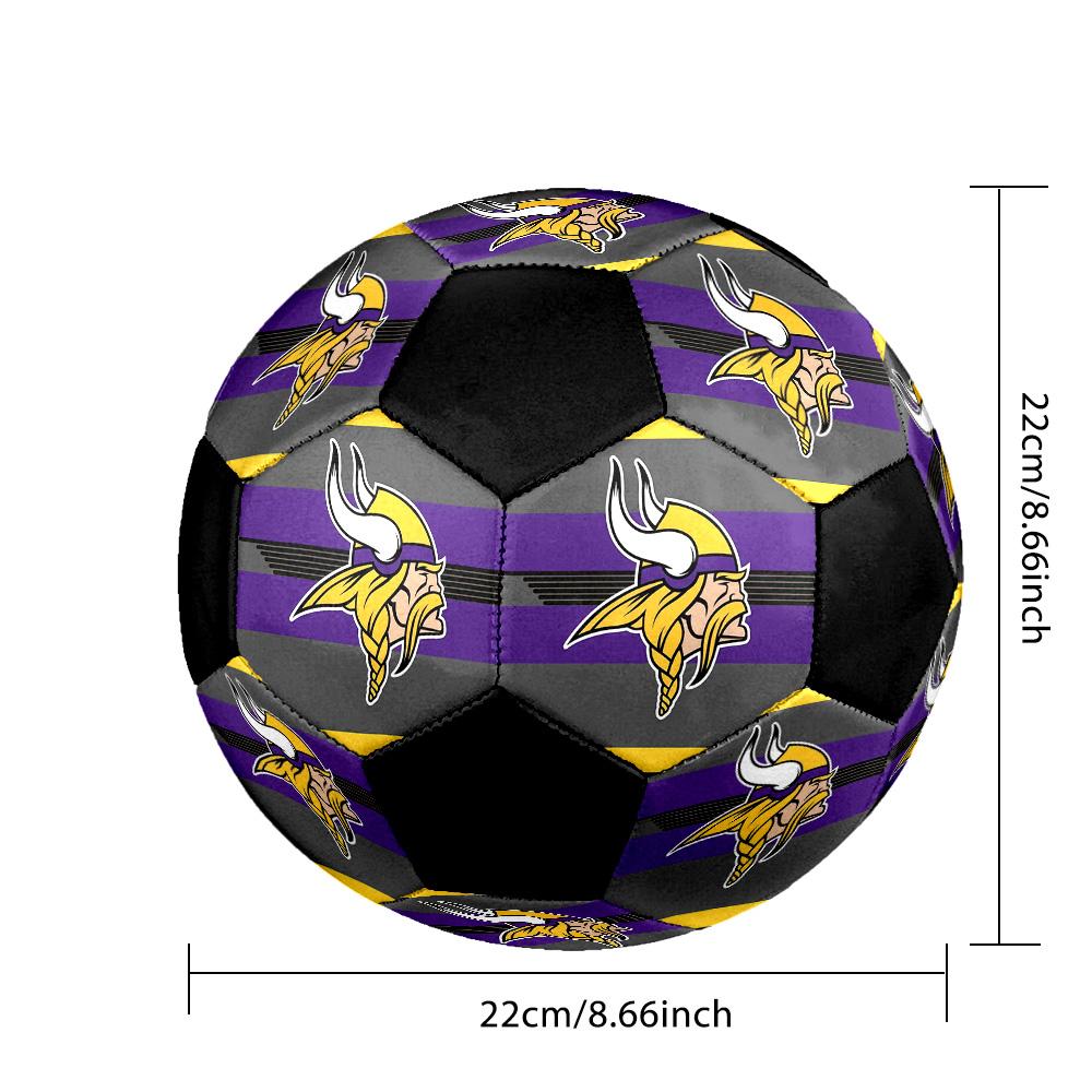 Minnesota Vikings Soccer Ball Colorful All Ages Machine Stitched PVC Competition Ready Durable High-Bounce.SIZE5