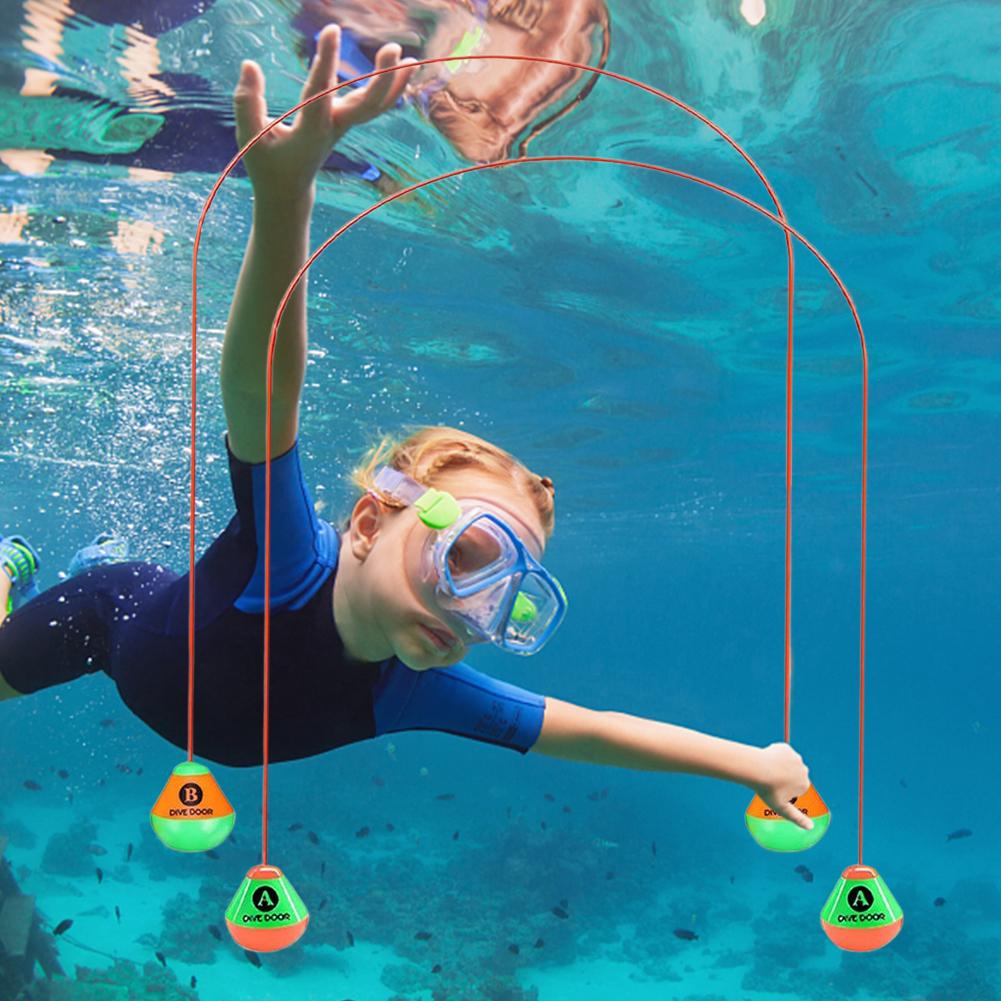 2.5M/1.5M Through Door Dive Ring Funny Swimming Game Aids Dive Door Reusable Underwater Swimming Toys Adults Kids Pool Water Toy
