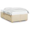 Bed Frame without Mattress Cream Color 120 x 200 cm Fabric