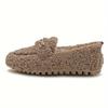 Nuova Moda Primavera/Autunno Stivali Slip-On da Donna Outdoor con Suola Chunky e Shearling - Stivali Bean Oversize Scarpe di Cotone