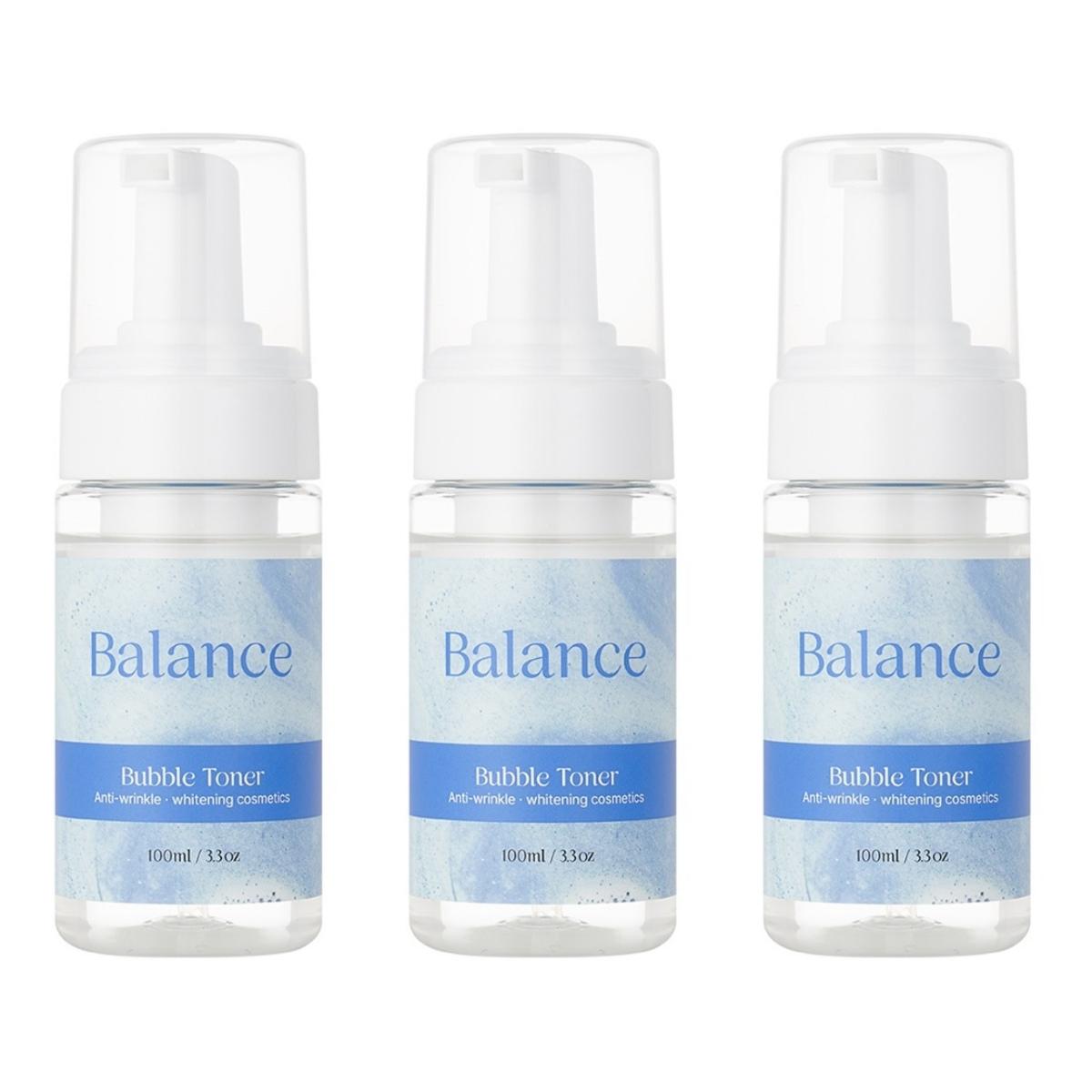 RiRe Balance Bubble Toner AHA BHA PHA Hydrating & Exfoliating Foam, 100ml (Pack of 3)