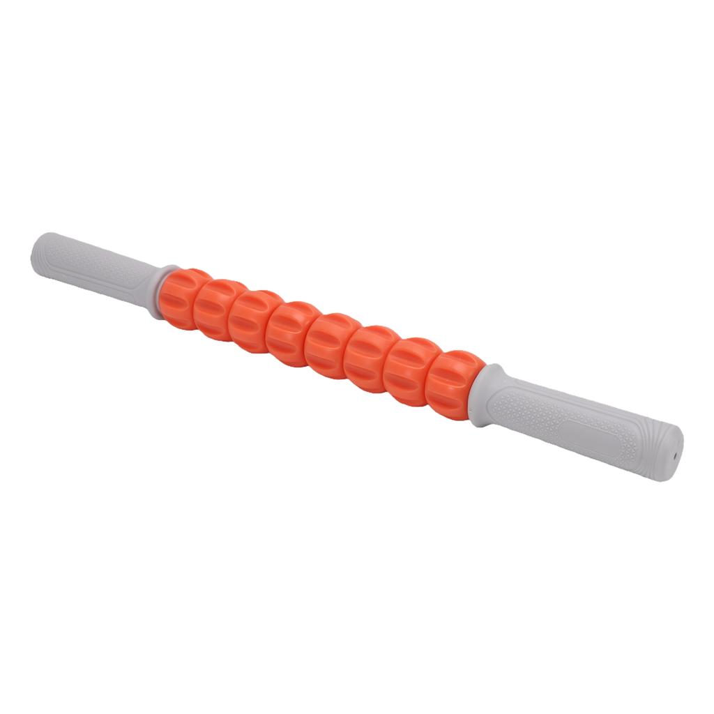 Massage Roller Stick 8 Rollers 360 Degree Rotating Non Slip Handle Fitness Roller Stick Vibrant Orange
