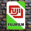 Vintage Fujifilm Fuji Film Logo Metal Sign - 7.9x11.9 Inch, Retro Style Wall Art, Green & Red Design, Easy To Hang, for Home,