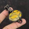 Bumble Bee Jasper Pendant Copper Wire Wrapped Pendant Dainty Gemstone Pendant Rainbow Moonstone Pendant Handmade Copper Jewelry Gift For Mom