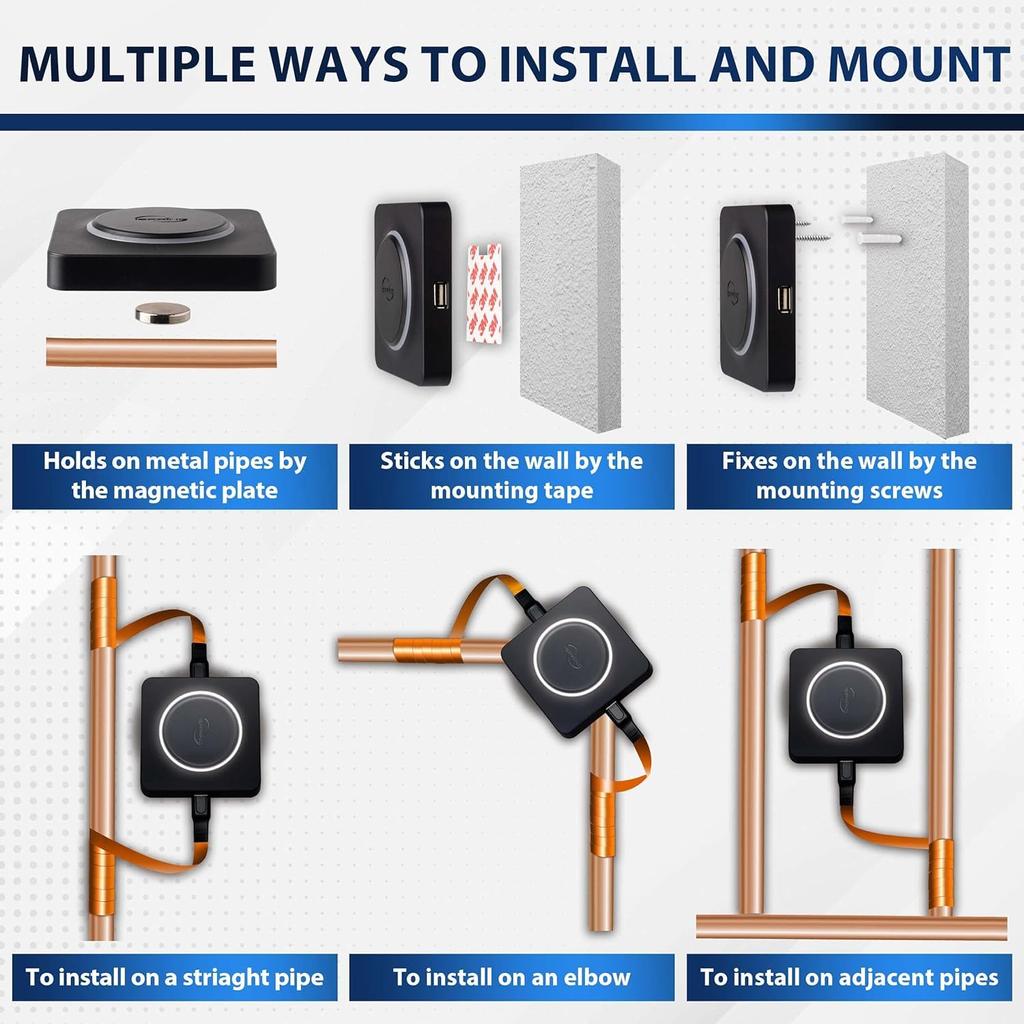 iSpring ED2000S Whole House Water Repellent Electric Hard Water Conditioner Softener Reduces Limescale and Prevents Buildup Salt-Free