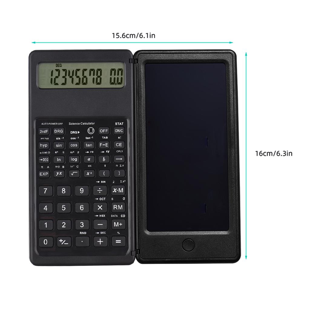 Foldable Scientific Calculators With 6 Inch Writing Tablet Digital Drawing Pad Graphing For Office Business School