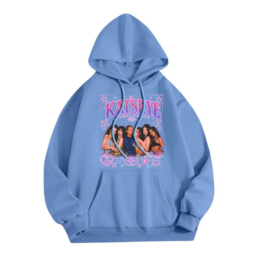 Unisex Lightweight Long-Sleeve Printed Hooded Pullover Sweatshirt