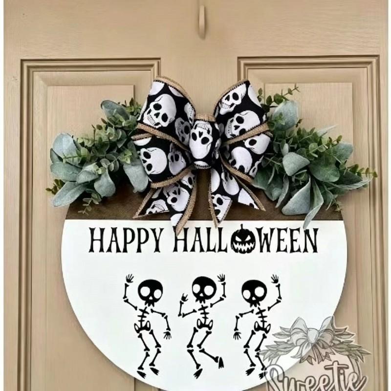 Wooden Christmas Door Sign Decorative Hanging Plaque Holiday Party Front Decoration