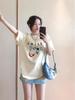 Women's White Cotton Short Sleeve Summer T-Shirt, 2026 New Style - Versatile Loose Fit Half Sleeve Top
