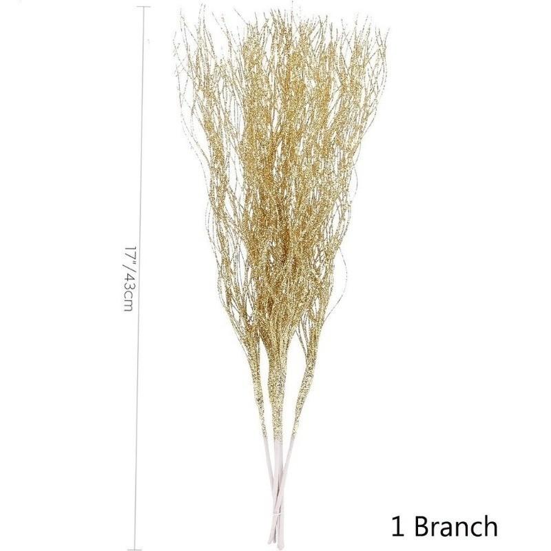 1Pc Glitter Artificial Berries Stems Christmas Decoration Xmas for Home Decor New Year Christmas Tree Wreath Ornaments Accessory