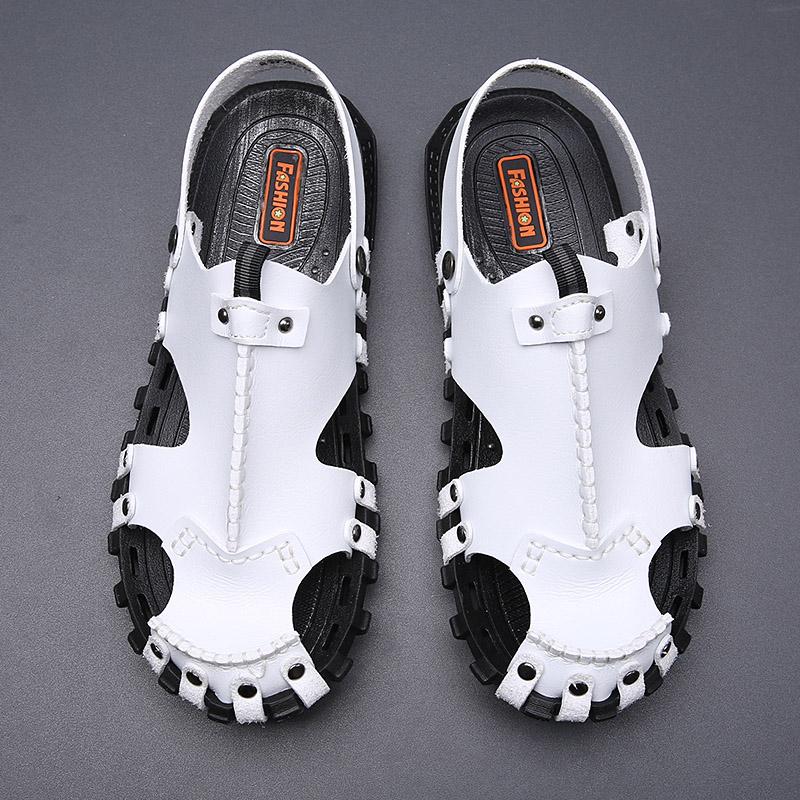 Новые белые два способа ношения сандалий и босоножек ручной работы из натуральной кожи — фото 3