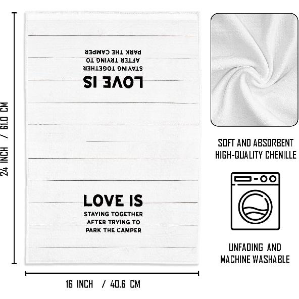 Camping Kitchen Towels, Camping Decor, Camper Towels, Camper Hand Towels, Camper RV Decor, Camper Gifts, Love is Staying Together, 16x24 Inches