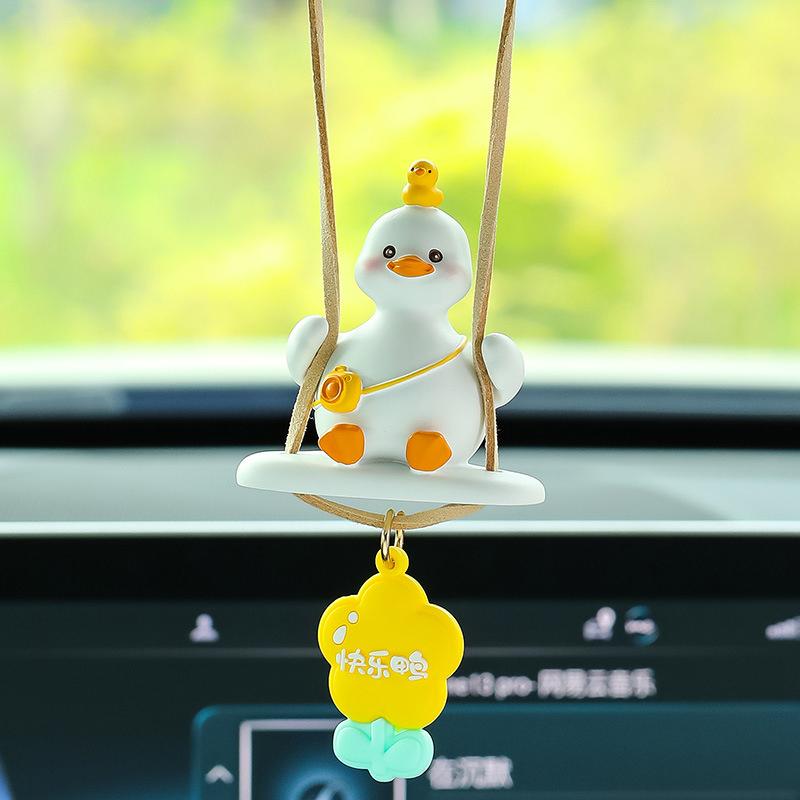 

Украшение для подвески автомобиля Swing Duck, внутреннее зеркало заднего вида, автомобильный брелок, супер милый Netflix Duck жёлтый