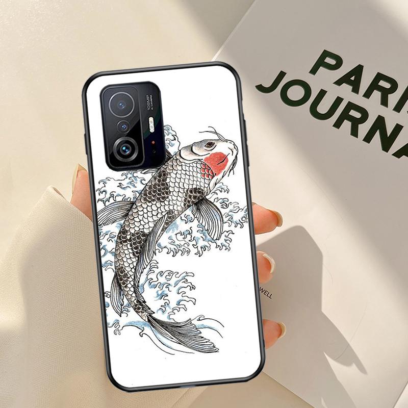 Koi Carp Fish Painting Case For Xiaomi 11T Pro 12 X Mi 11 Lite Cover For POCO X3 Pro X3 GT F3 M3 M4 X4 Pro Coque