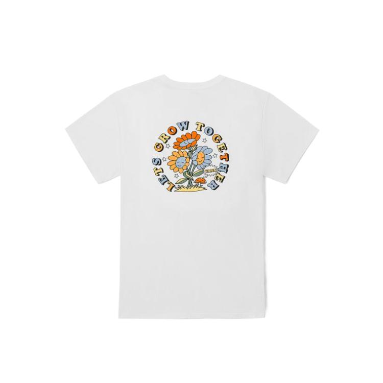 Vans Comfortable Soft Breathable Skin-Friendly Short Sleeve Regular T-Shirt Women Tops White VN0A7YHEWHT