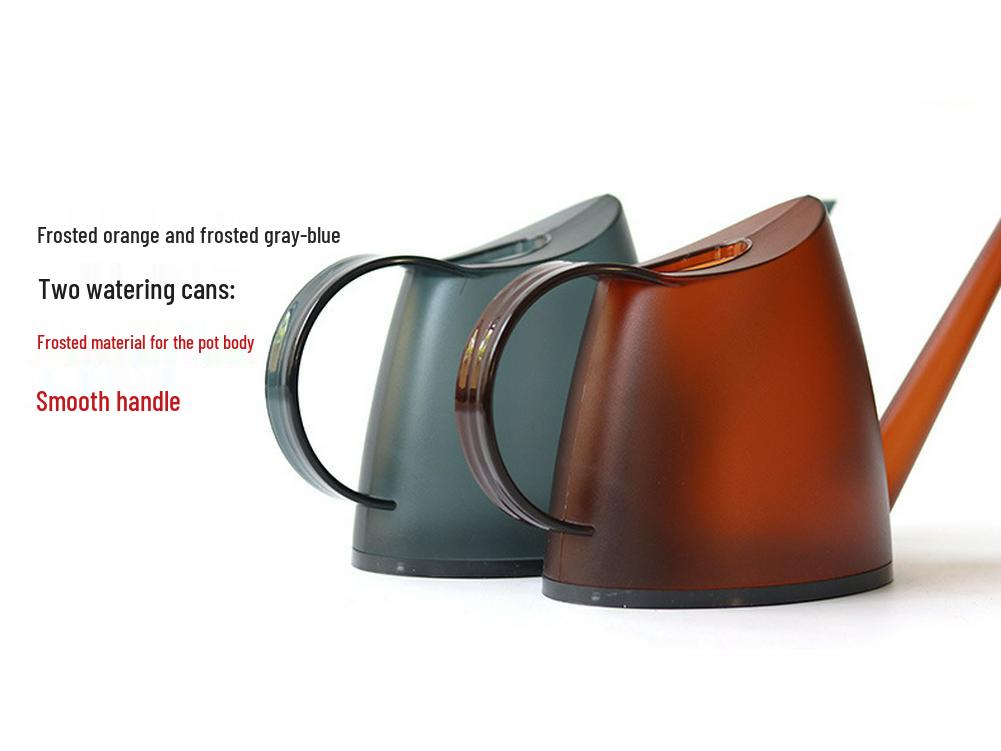 Long-Spout Transparent Watering Can for Gardens and Flowers, Colored Plastic, 2.5L Capacity.