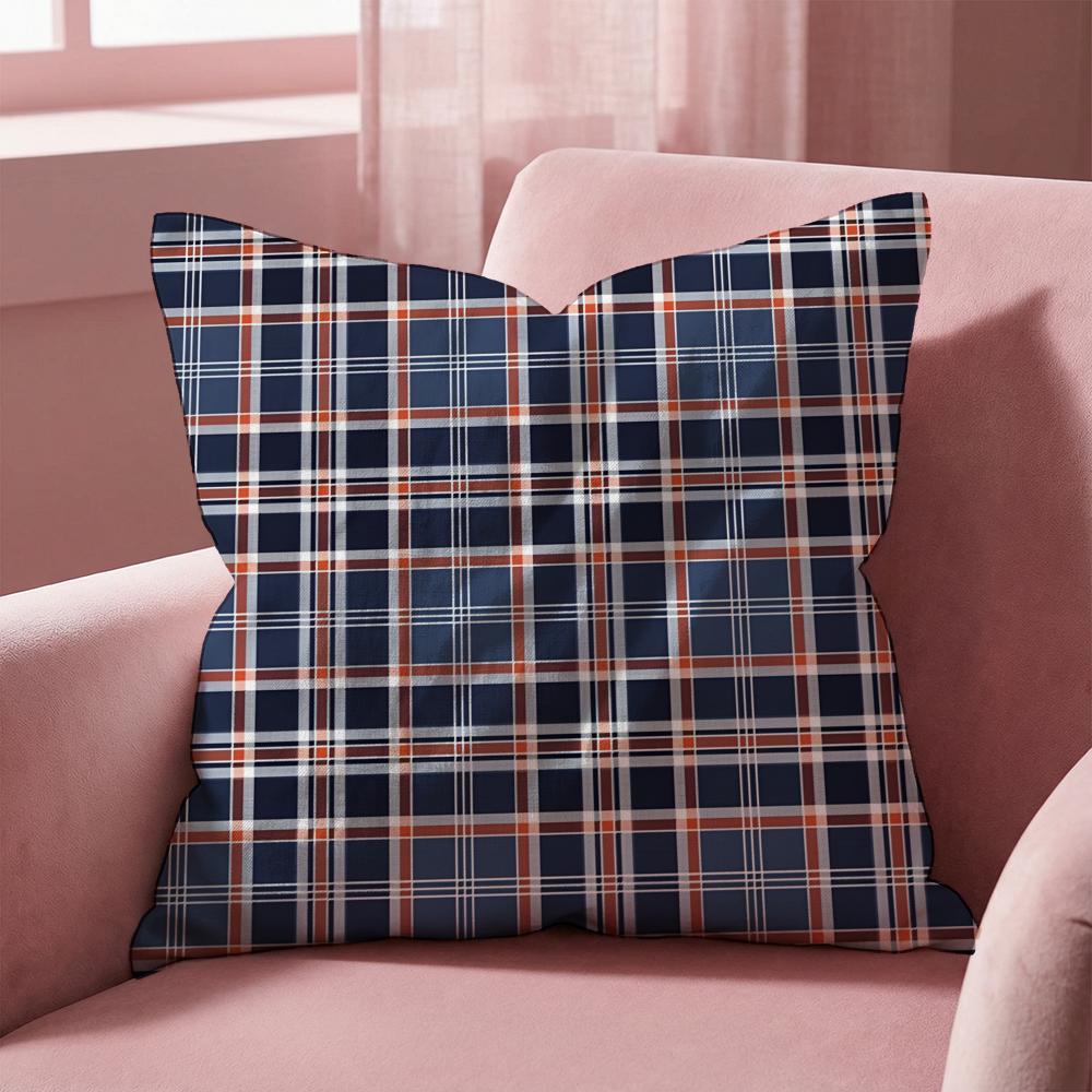 Checkered Pattern Cushion Cover MultiScene Pillow Cover for Home Car Reversible Soft Durable for Daily Use