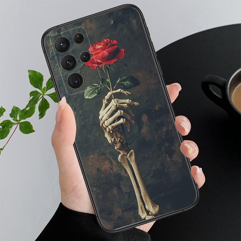 Phone Case For Samsung A55 A16 A56 A36 A35 A15 A53 A54 A33 A34 A25 A05S A52 A52S A14 A26 A71 Skeleton Art