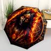 Flame of Passion: Mystical Amulet with Fiery DesignUmbrella, Portable 3-Fold Compact Umbrella,Christmas Gift ES661