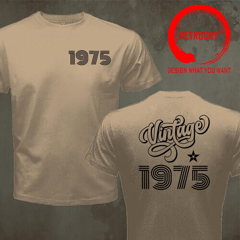 Vintage Classic 1975 T Shirt Unisex Father Day Dad Birthday Gift Tshirt Cotton Shortsleeved Printed Tshirt Stylish Fashion Tees