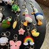 Handmade wool crocheted cartoon sunny day doll dog pig sheep chicken fox rabbit animal diy doll head key chain bag decoration