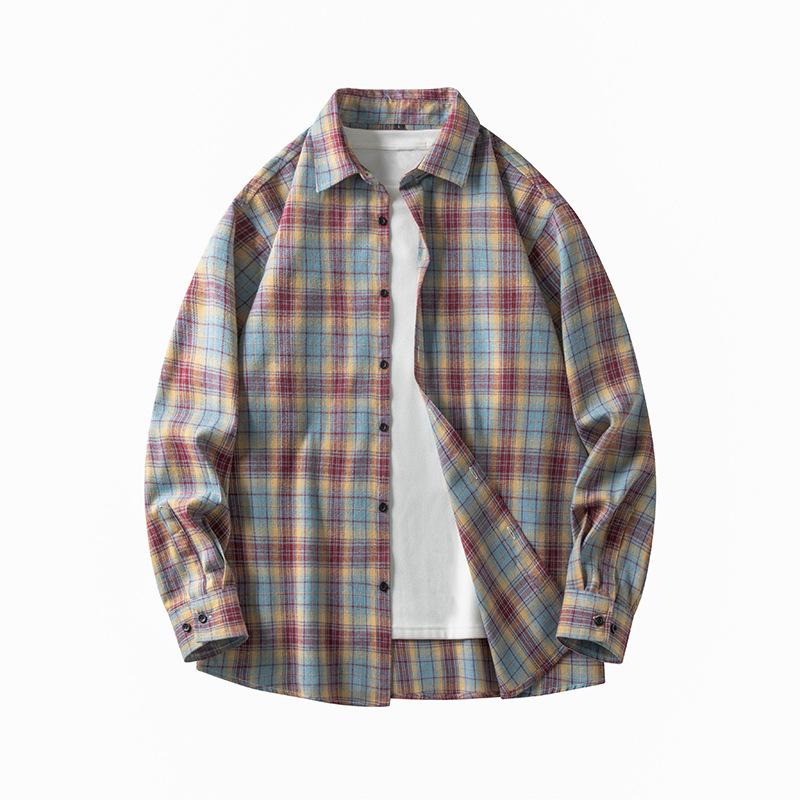 Autumn New Trendy Plaid Long-sleeved Shirts for Men and Women, Korean Style Loose Casual Jackets, Versatile Shirts for Couples