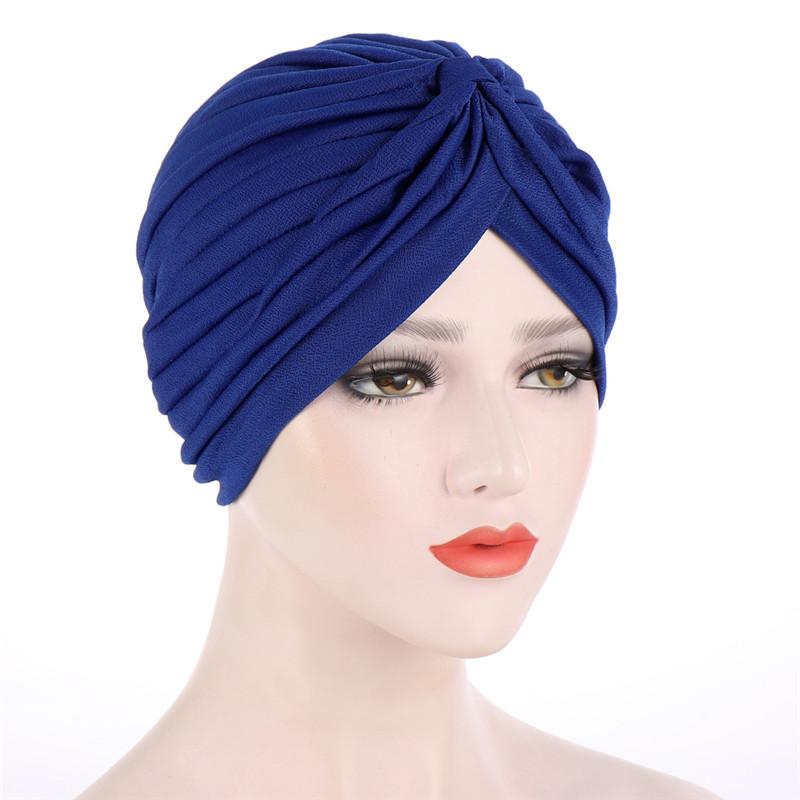 Cotton Solid Folds Pearl Muslim Turban Scarf  Women Islamic Inner Hijab Caps Arab Wrap Head  Femme Musulman Turbante Mujer