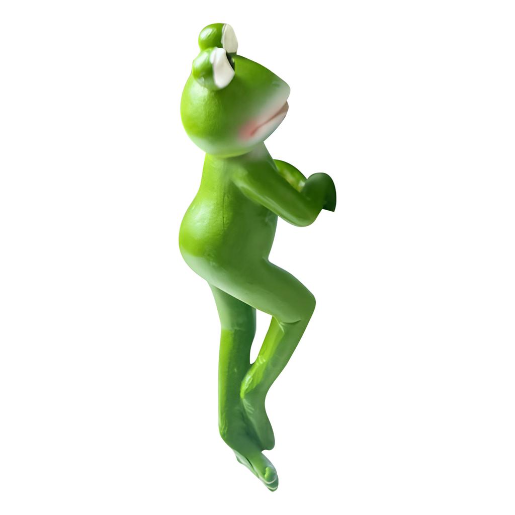 Resin Frog Figurines Cute Climbing Frog Figurines Flower Pot Hugger for Patio Balcony Lawn Plant Yard Pool