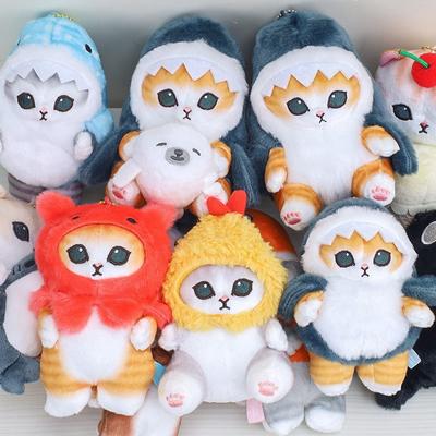 Cartoon Cute Shark Fried Shrimp Cat Plush Doll Pendant Charm Package Pendant Gifts