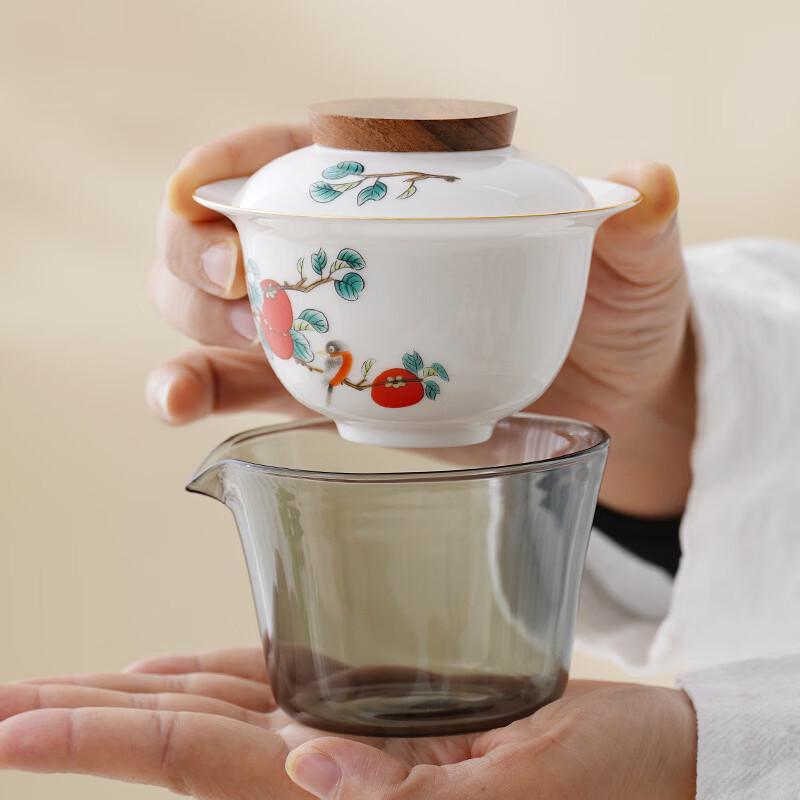 Mutton Fat Jade Ceramic Portable Travel Tea Set