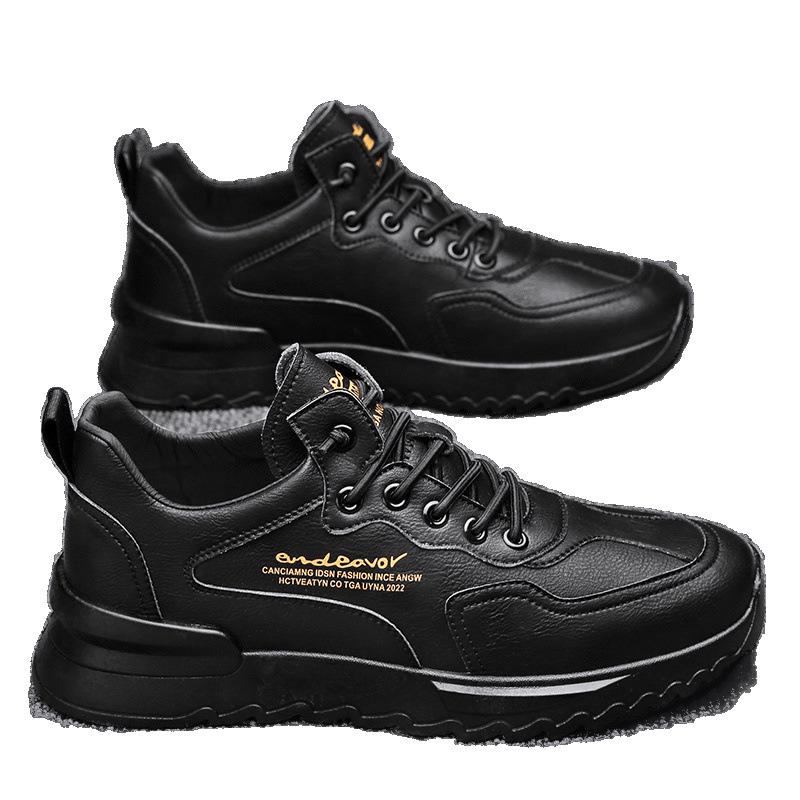Chef Men's Shoes Work Shoes Men's Kitchen Work Labor Insurance Leather Shoes Black Casual Deodorant Sports Waterproof Non-slip Moisture Shoes