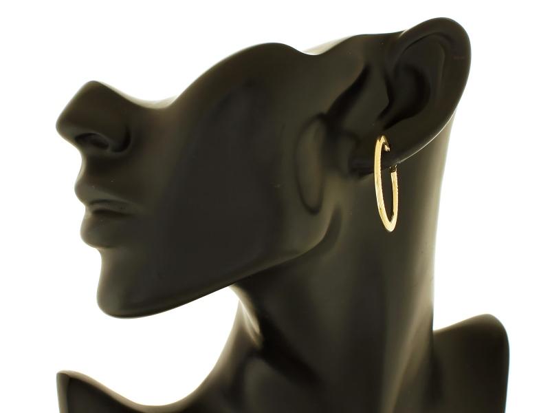 Gold Earrings 585 Wide Decorated Hoops 2.92g Fashionable Design Classic 14k