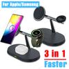 Desktop Magnetic 3 In 1 Phone Wireless Charger For Magsafe iPhone 16 15 14 13 12 Samsung Apple/Galaxy Watch Fast Charging Dock
