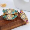 Korean Style Rhinestone Ladies' Quartz Bracelet Watch - Painted Fashion Jewelry