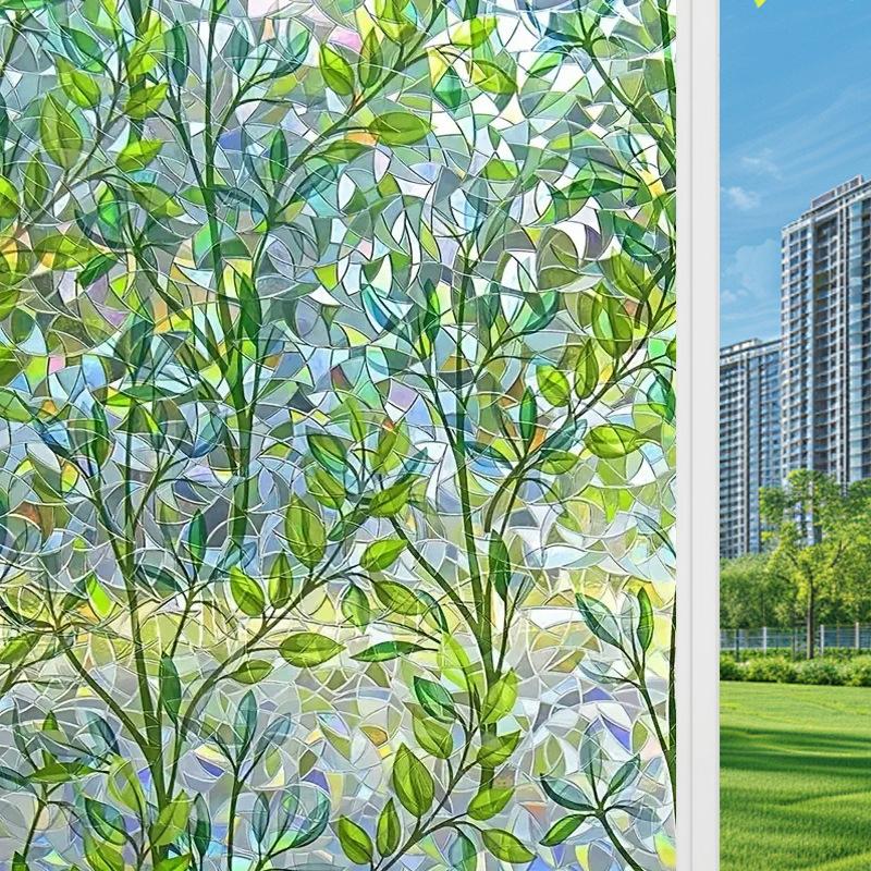 1PC PVC Aesthetic Natural Fit Showcase Moisture-proof Balcony Glass Waterproof Bedroom Window Sticker Bathroom Long-lasting