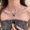 2024 Vintage Double-Layer Pearl Necklace with Heart Pendant