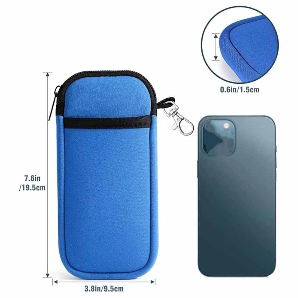 Portable Zipper Phone Bag with Buckle Eyeglass Pouch Multifuctional Storage Bag Travel Use