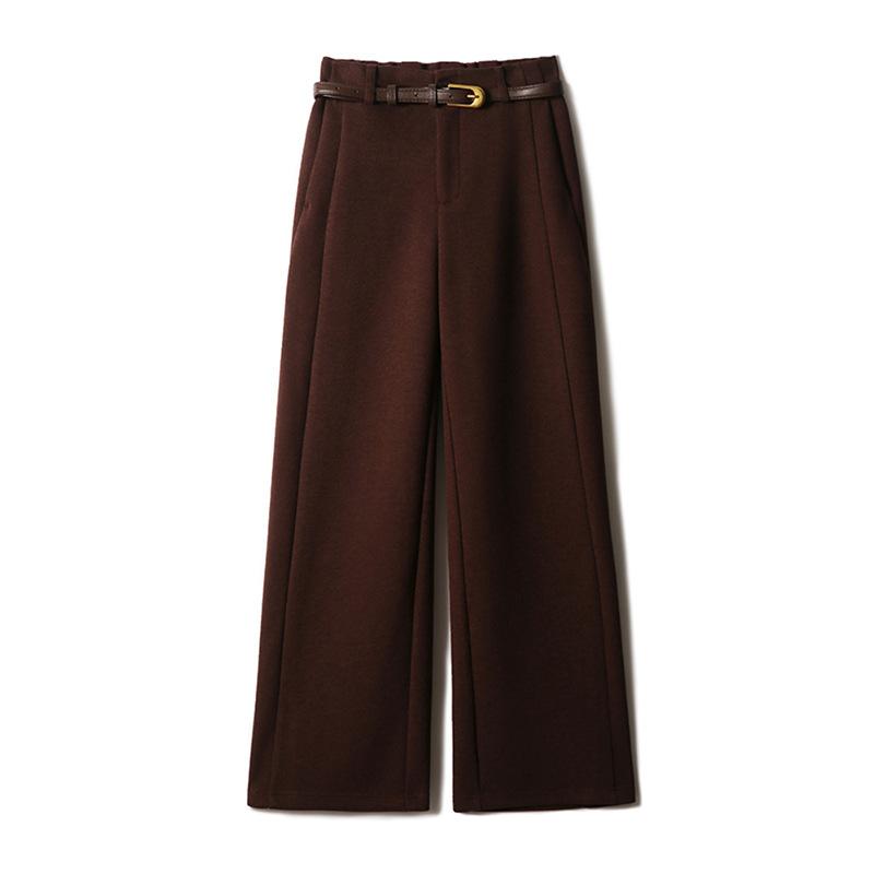 Free Pants In Winter Style and Texture Casual Slim Casual Pants with Belt