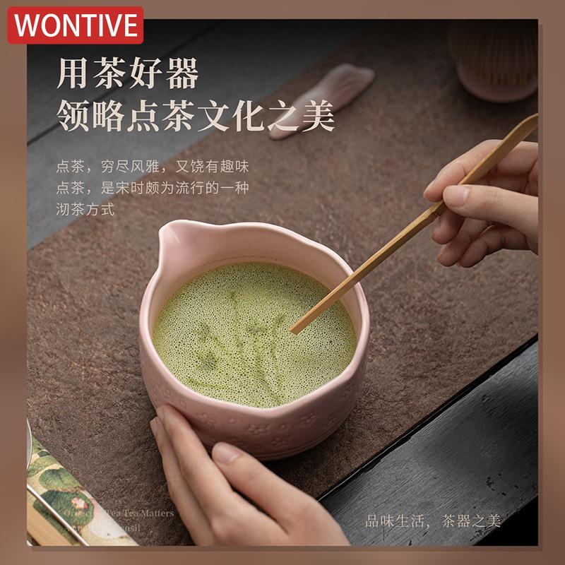 4/8Pcs Japanese Matcha Set with Ceramic Bowl Bamboo Matcha Whisk and Tea Scoop for Tea Lovers Gifts Tea-making Tools Accessories